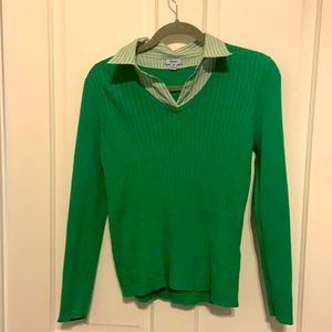 Sweater with cotton collar